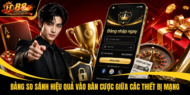 Bảng so sánh hiệu quả vào bàn cược giữa các thiết bị mạng